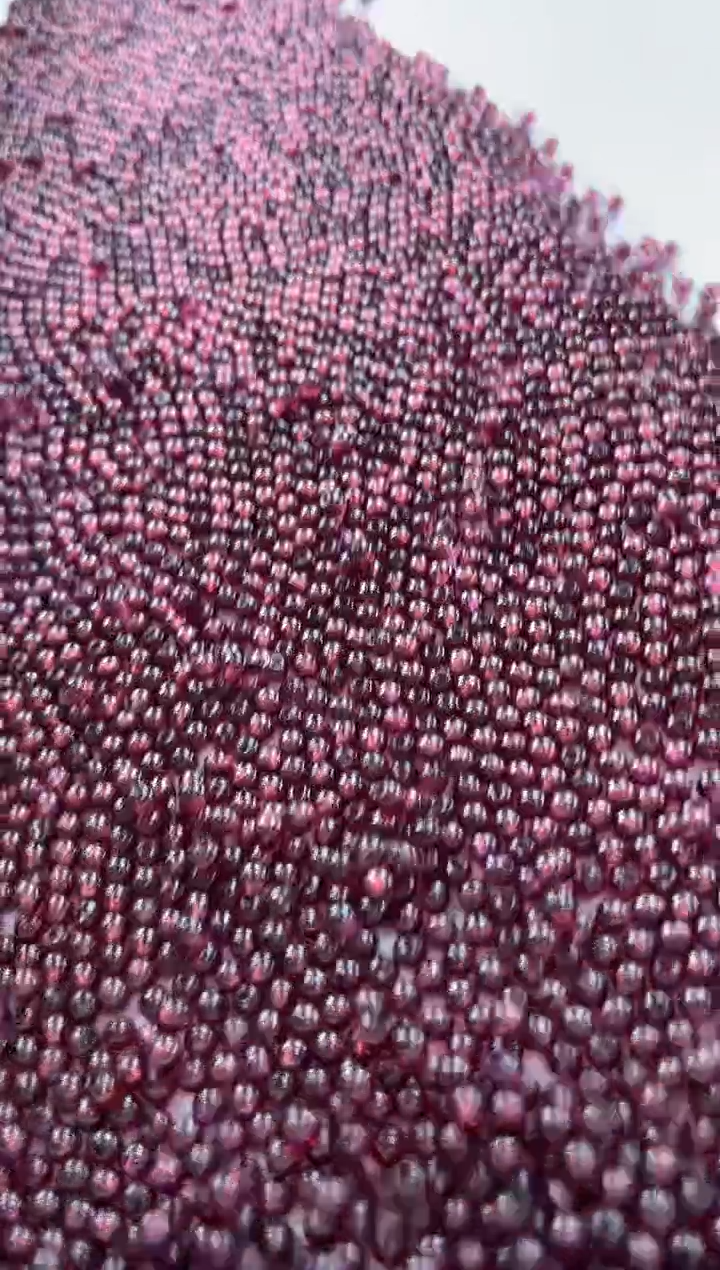 【闪购商品】石榴石（紫牙乌）颈饰未镶嵌散珠卡2.9毫米