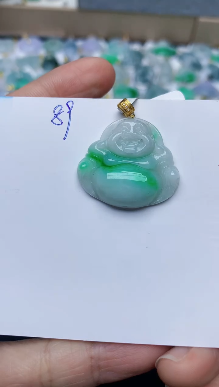 【闪购商品】翡翠颈饰18K金镶嵌天然翡翠A货    