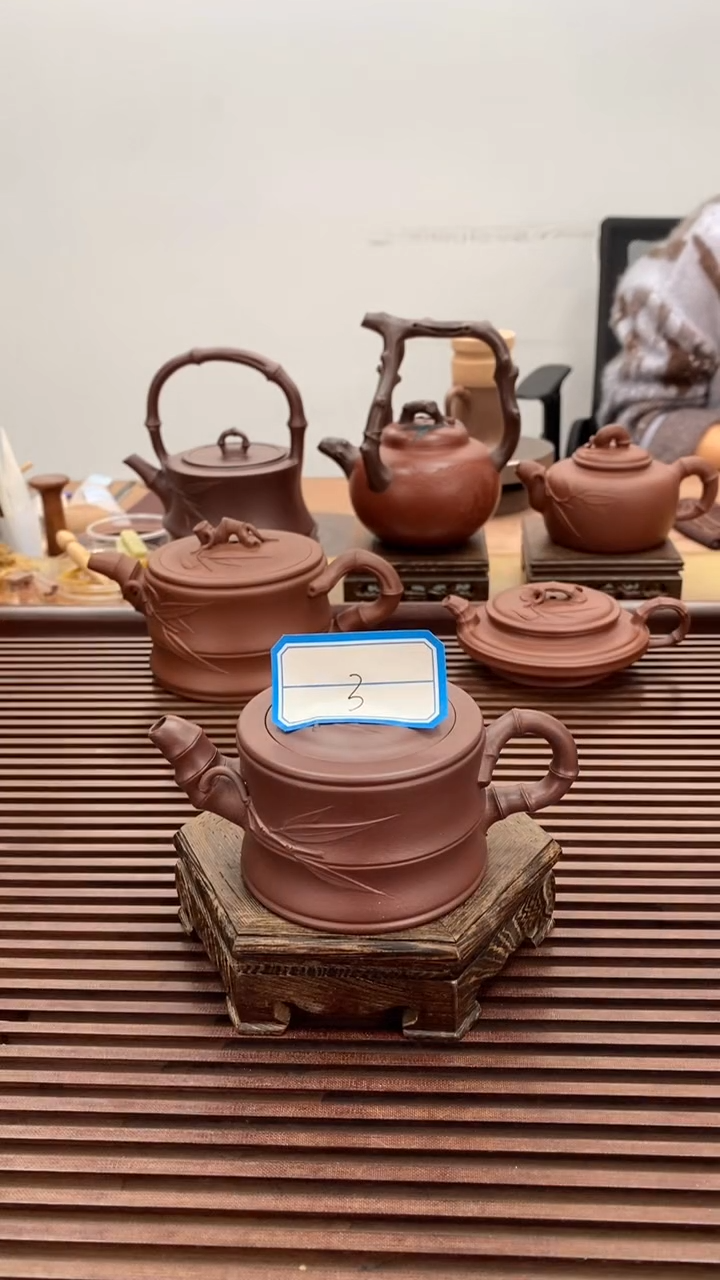 茶壶紫砂微瑕不退换120毫升竹段紫泥3号