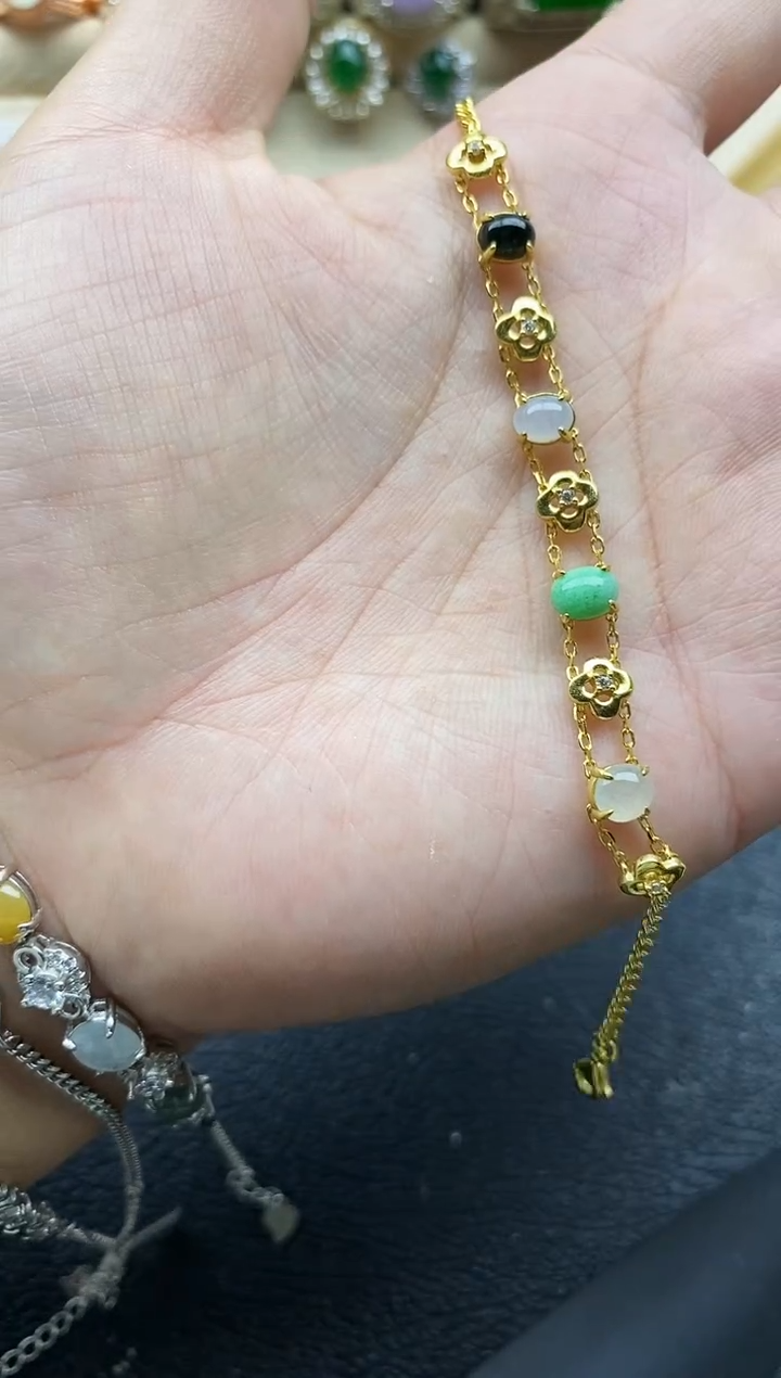 翡翠戒指银S925镶嵌1111