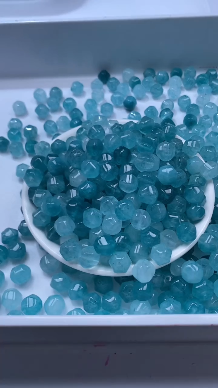 颈饰未镶嵌水晶W3121蓝色碧玺灯笼珠10mm*5颗