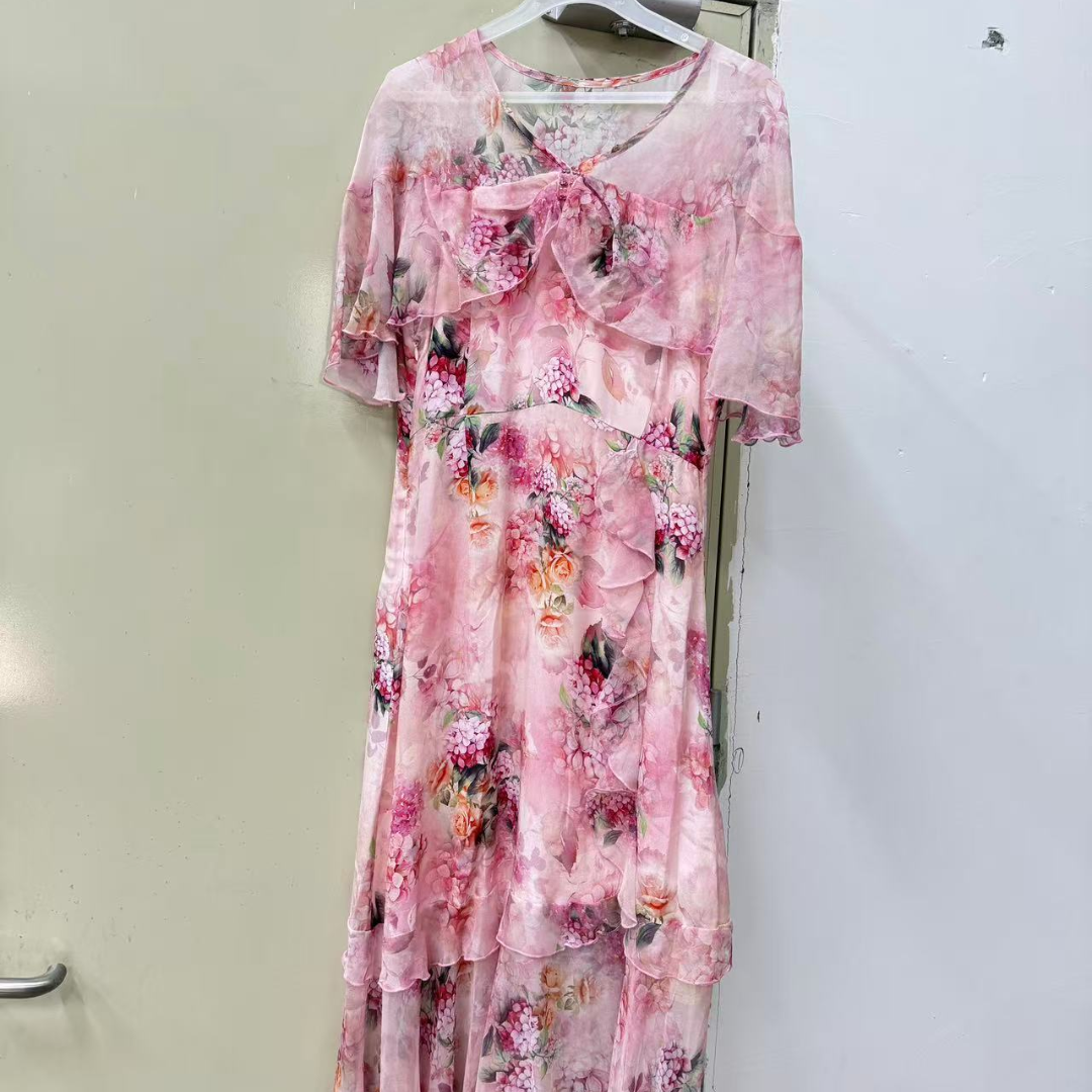 【2024-真丝原创】重磅100桑蚕丝连衣裙24-XY036