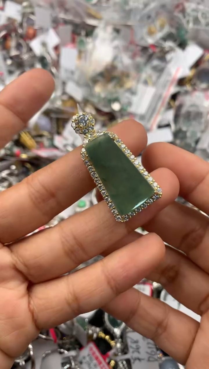 银S925镶嵌戒指翡翠111----8