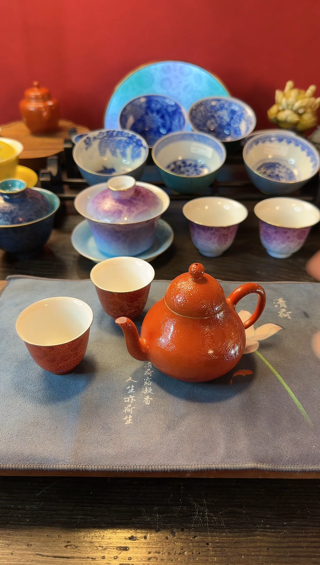 【闪购商品】景德镇手工扒花陶瓷茶具