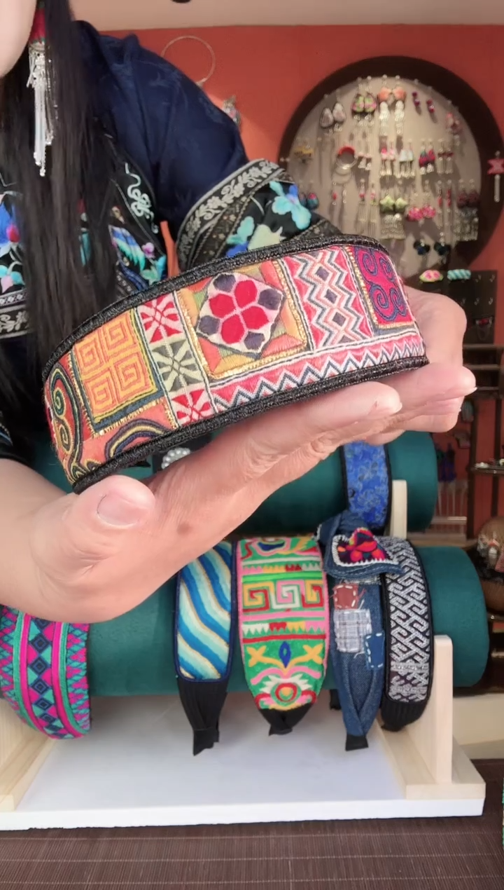 织绣非遗手工苗银苗绣饰品40发箍