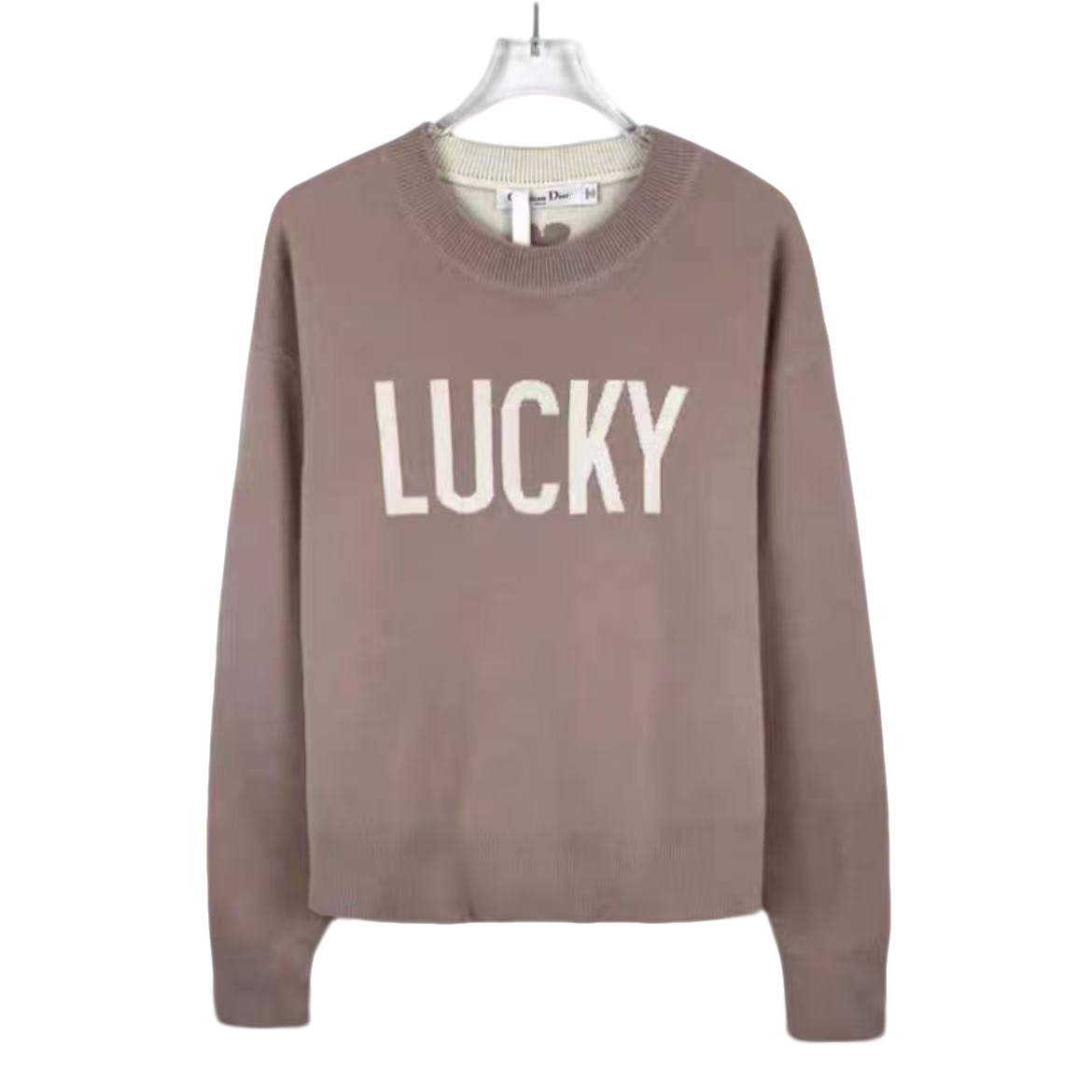 未使用 DIOR/迪奥 淡粉色字母四叶草毛衣