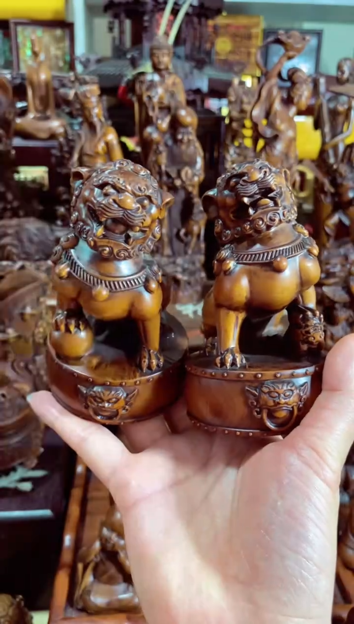 【闪购商品】木小叶黄杨精美礼品大狮子一对