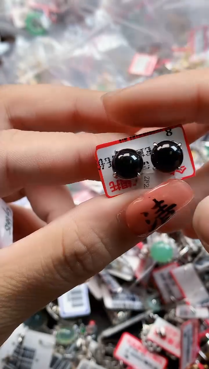 银S925镶嵌戒指翡翠天然A货缅甸翡翠