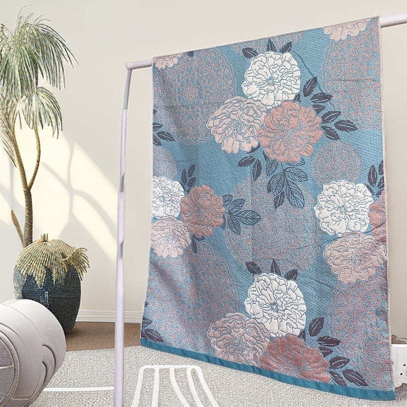 纯棉纱布浴巾--花开富贵80*160