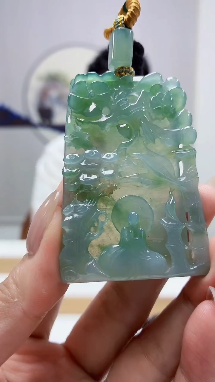 未镶嵌定制翡翠5028MM-毛货挂件59