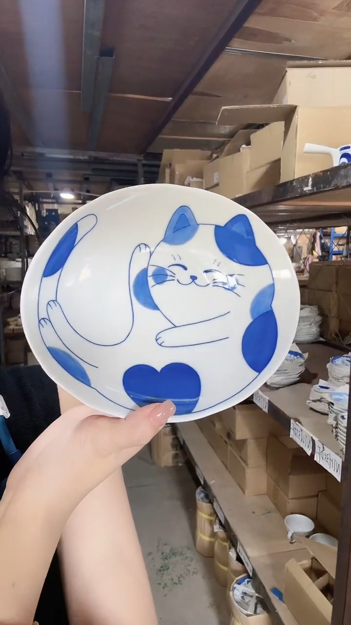 陶瓷卡通21.5cm椭圆盘一个