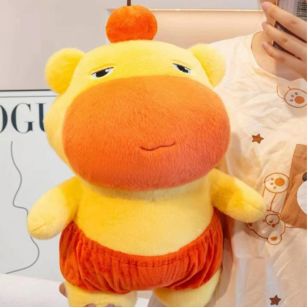 可爱水豚噜噜35cm毛绒玩具可爱玩偶（测量误差2~3cm）