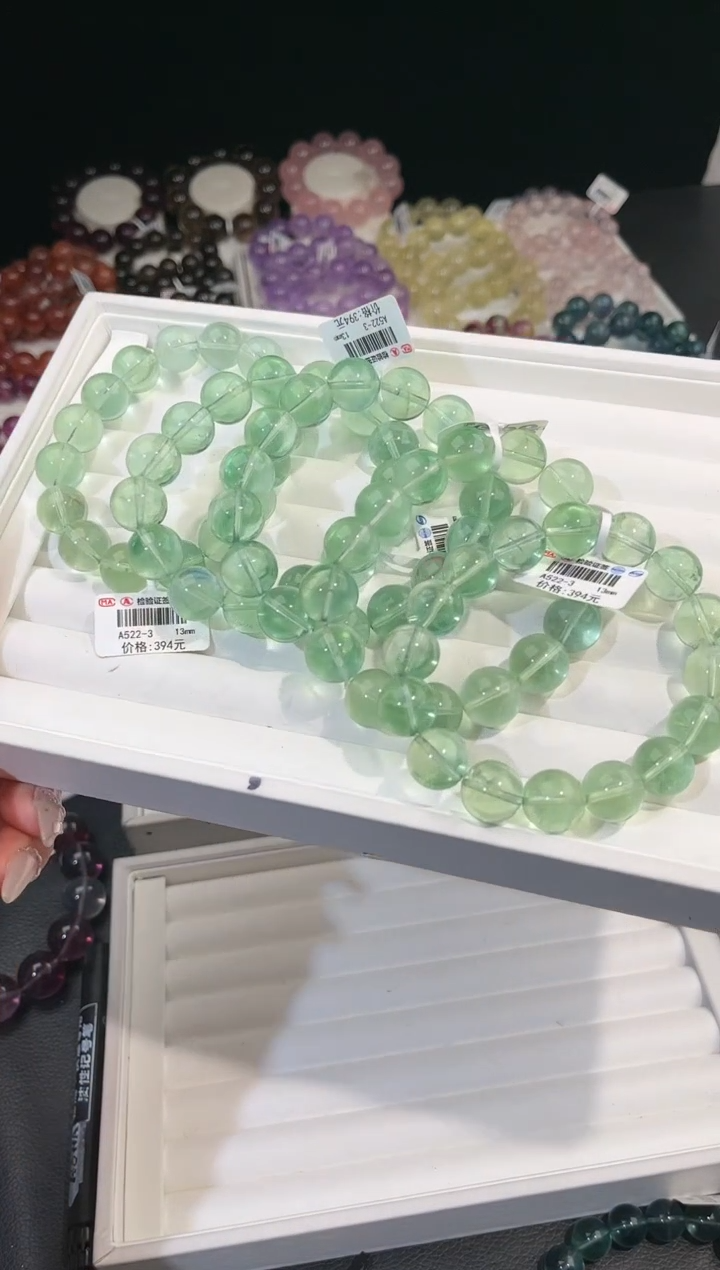 【闪购商品】萤石手链未镶嵌多样性发一绿萤石13mm