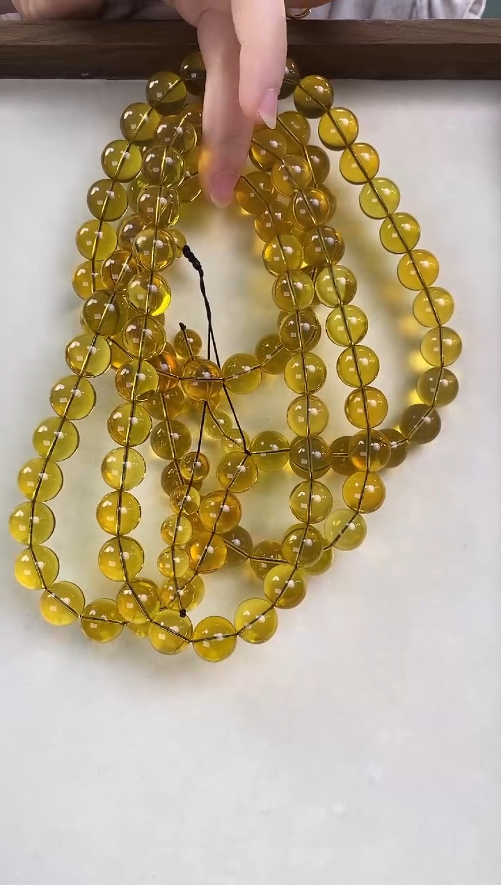 【闪购商品】蓝珀手链未镶嵌14+蓝珀净水108珠链