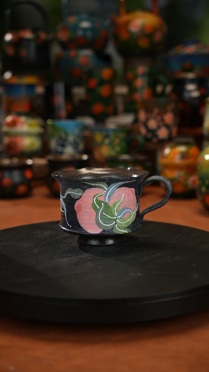 紫砂油画手绘釉下彩