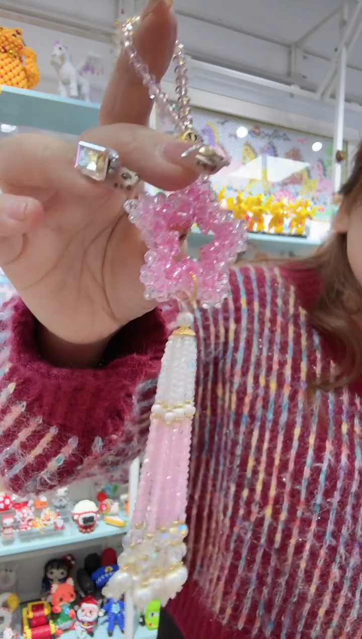 玻璃01054材料包-卡4手链款海洋之心粉色