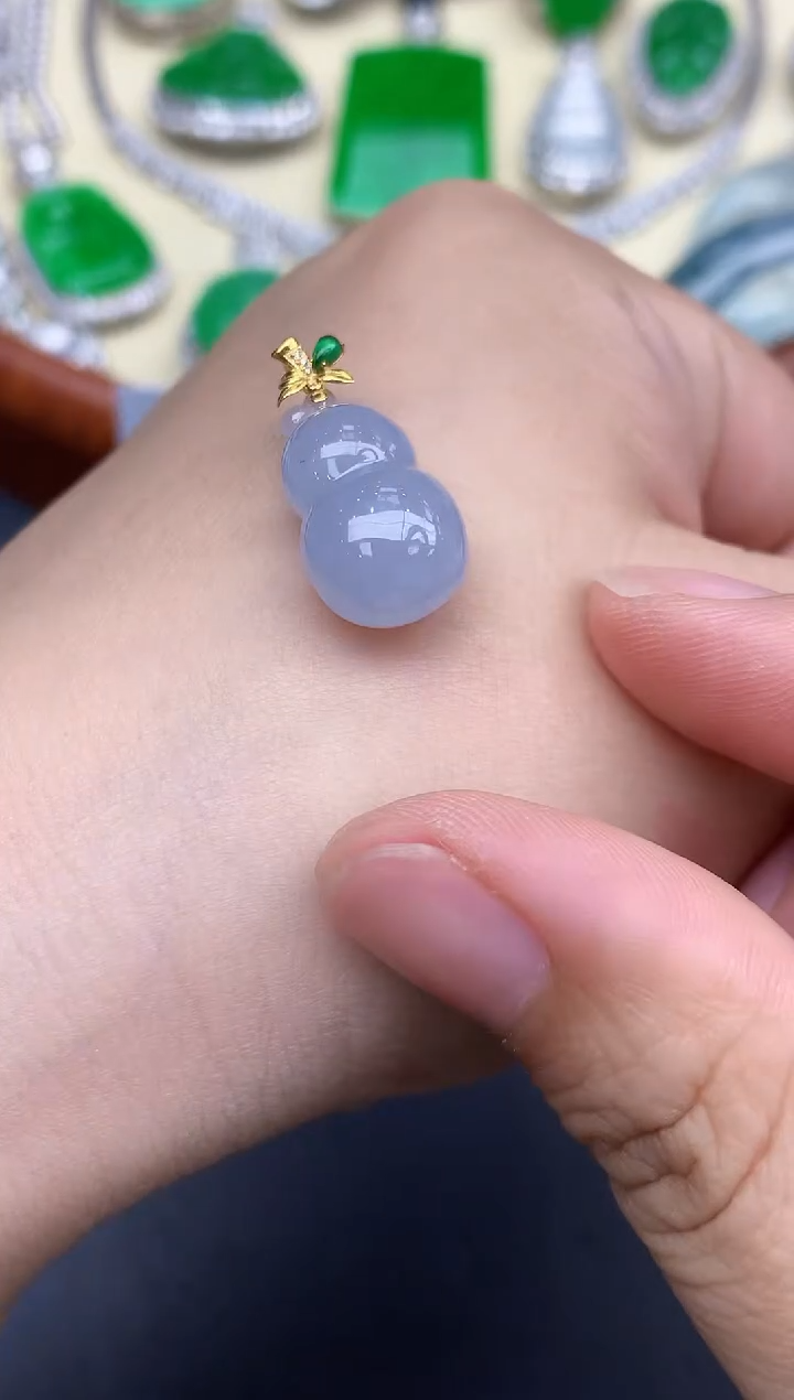 颈饰18K金镶嵌翡翠239-中国好珍宝