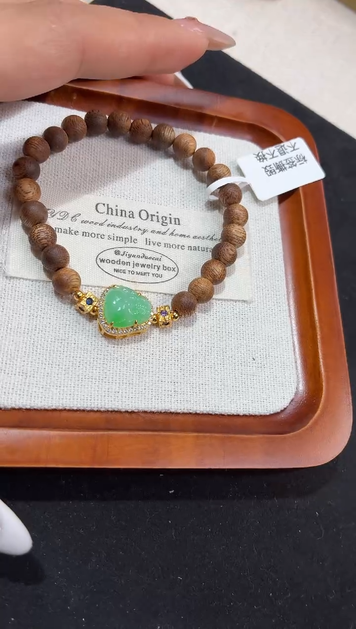 银S925镶嵌手串翡翠手串