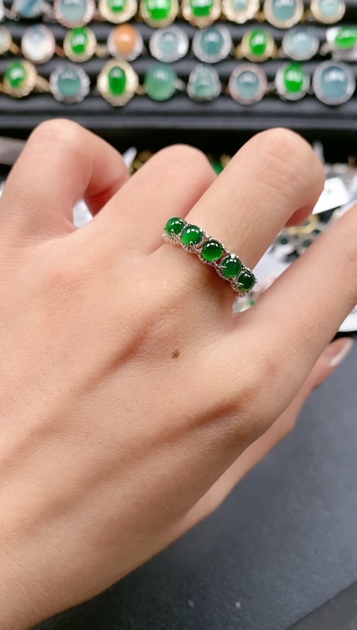 【闪购商品】翡翠戒指银S925镶嵌1111