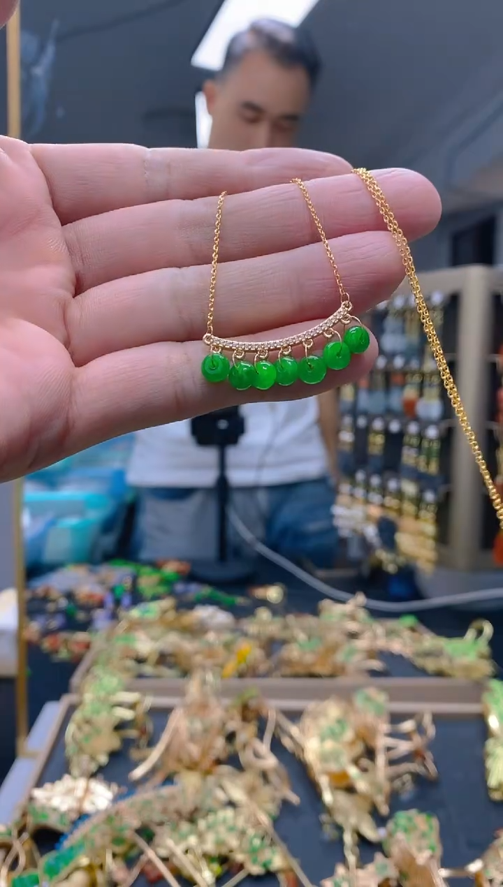 【闪购商品】翡翠耳饰合金0285翡翠锁骨链