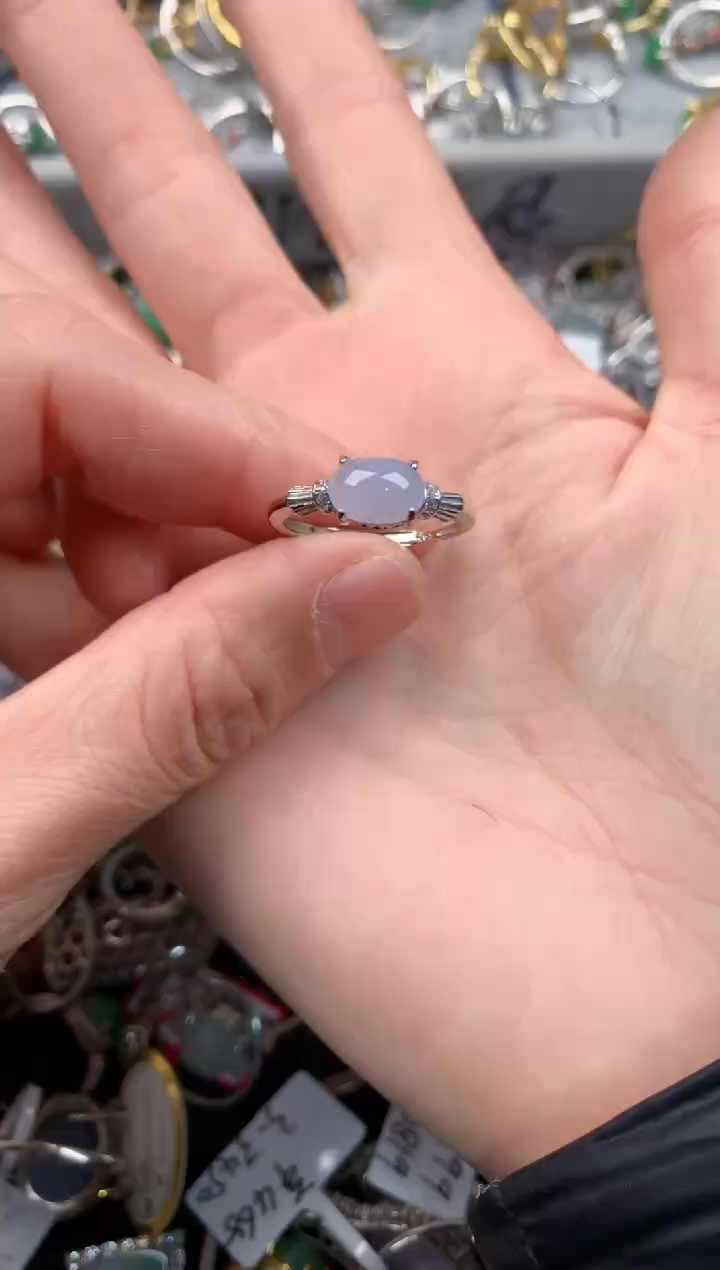 银S925镶嵌戒指翡翠222   5