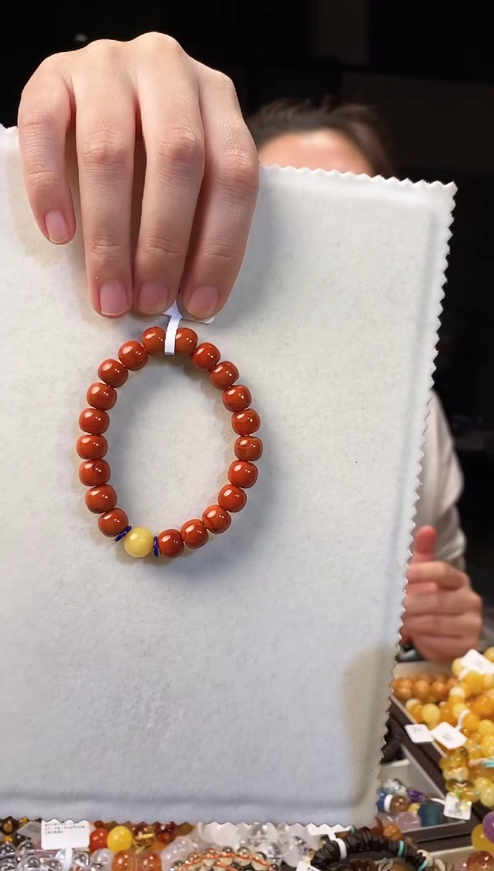 未镶嵌手串南红玛瑙A**g串料双色南红 老型加1