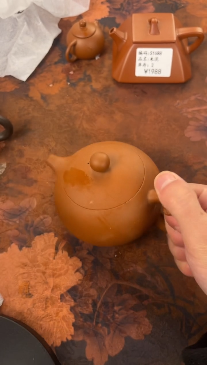 茶杯紫砂-金蟾手把 朱泥西施