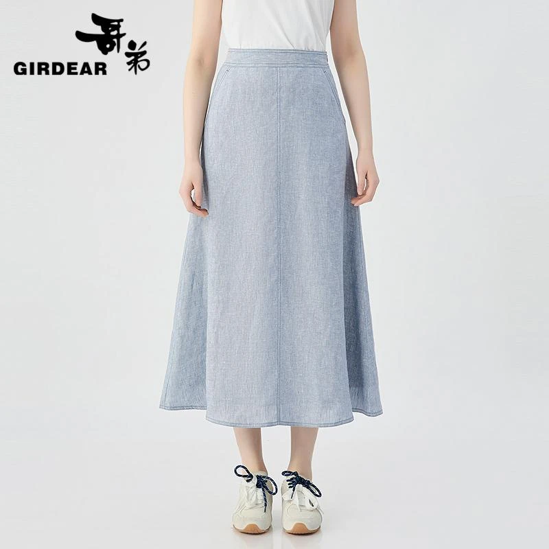 GIRDEAR/哥弟25新款套装印花半身裙新中式显瘦修身气质百搭120012