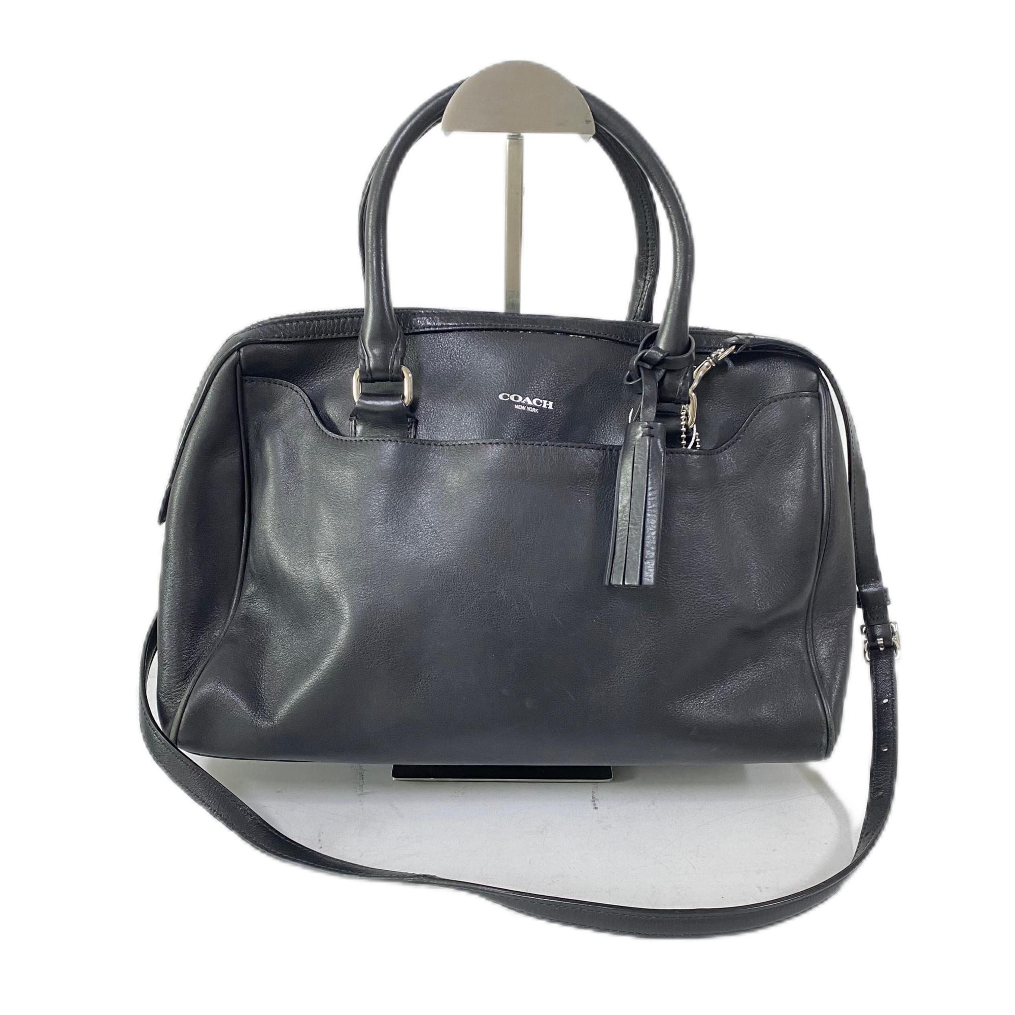 95新 COACH/蔻驰 黑色全皮单肩手提斜挎包 AF-10226-B