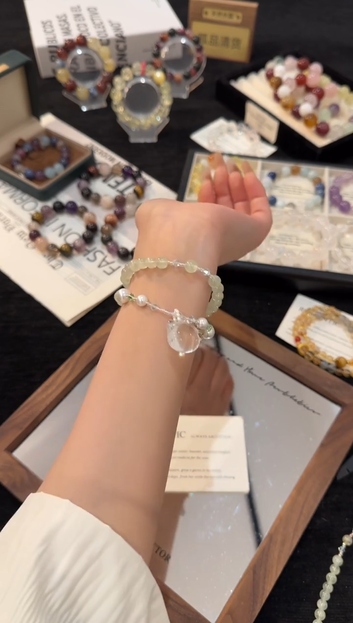 未镶嵌手链水晶kitty双圈x2083