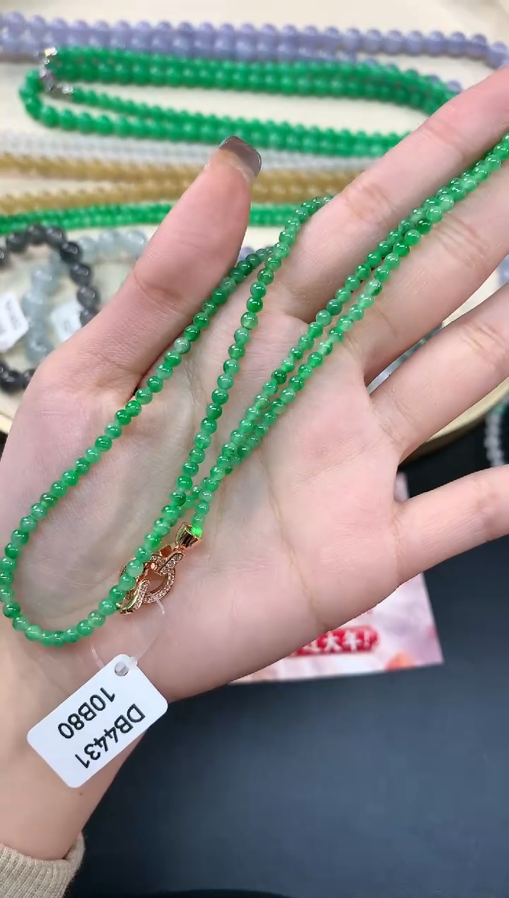 【闪购商品】翡翠项链未镶嵌珠链A473|5800