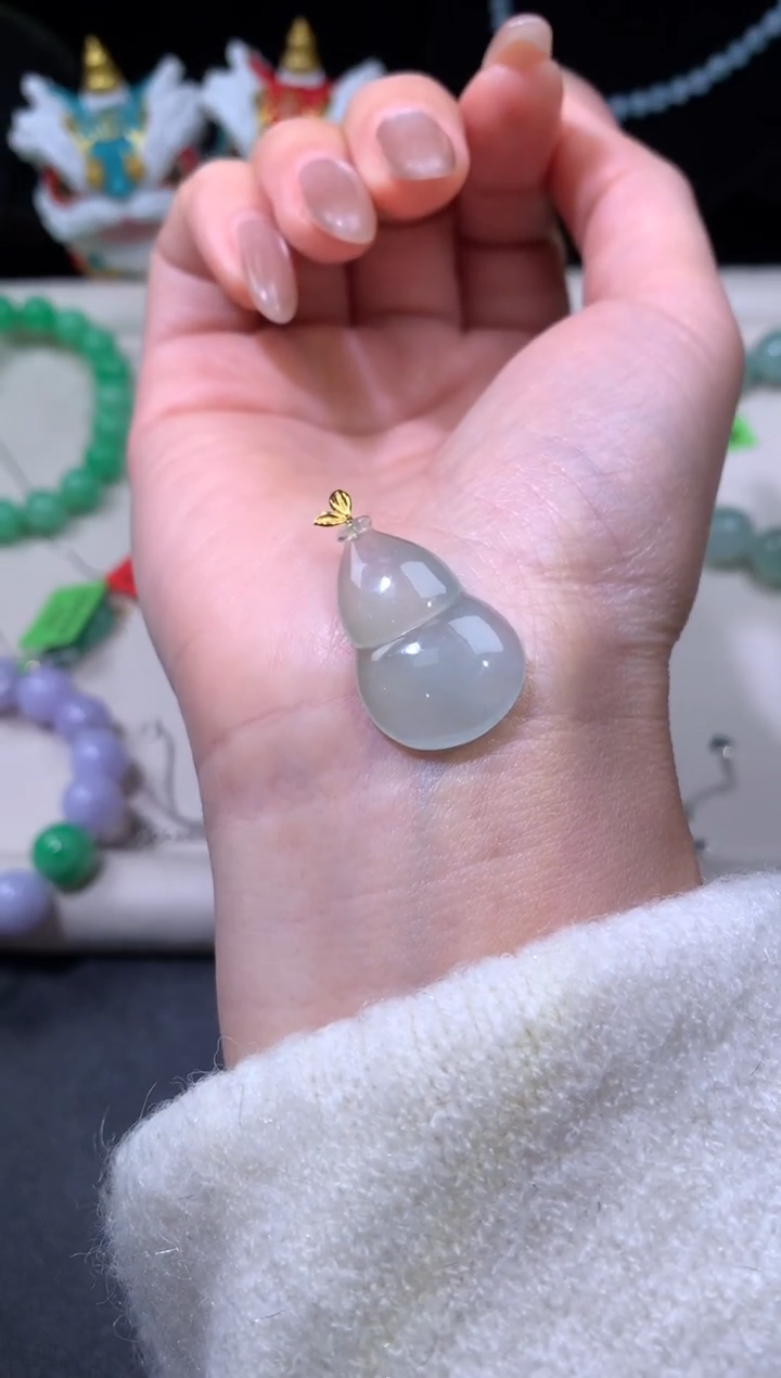 吊坠(不含链)18K金镶嵌翡翠翡翠