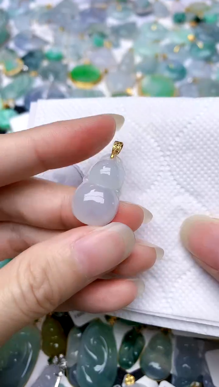 颈饰银S925镶嵌翡翠天然A货翡翠