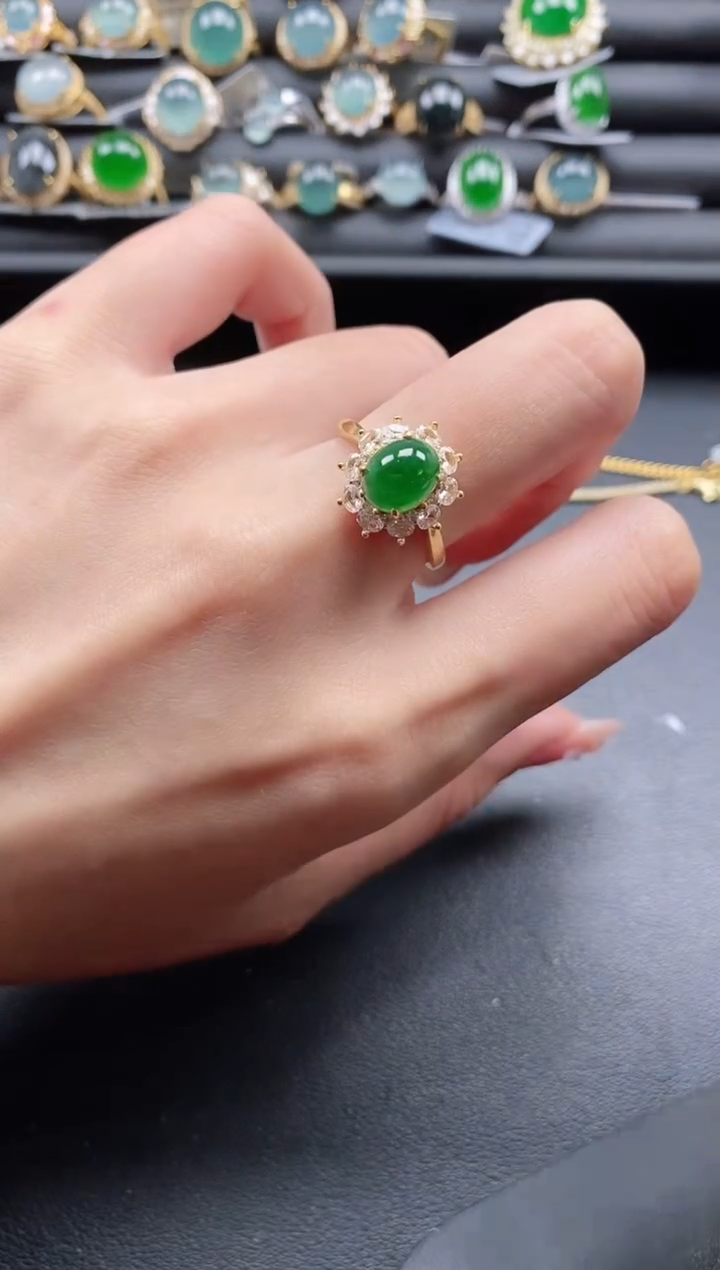 【闪购商品】翡翠戒指银S925镶嵌1111