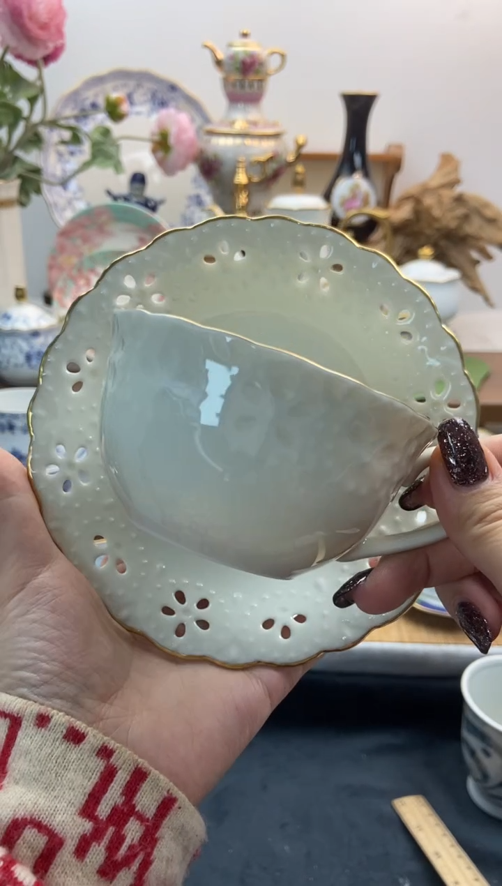 瓷片全新亚当夏娃咖啡杯谨慎参拍，防伪帖撕毁无售后