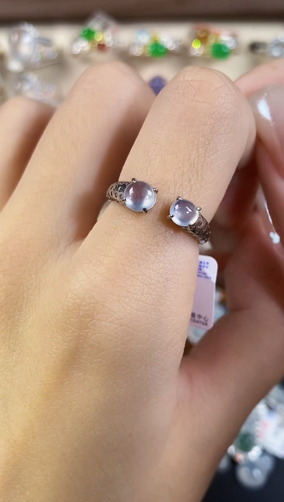 银S925镶嵌戒指翡翠天然A货翡翠162