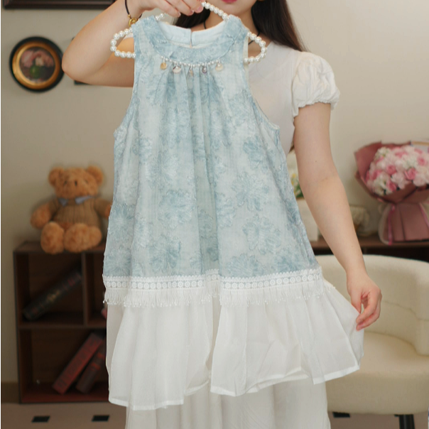 女童女孩夏季时髦夏装连衣裙2025新款儿童时尚中大童洋气公主裙