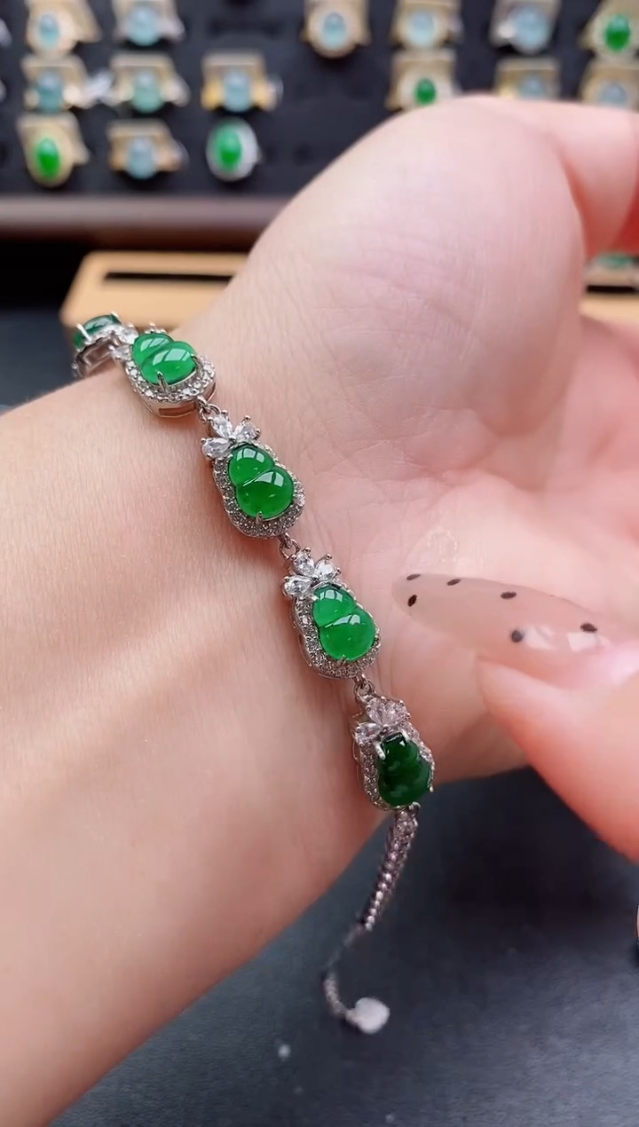 银S925镶嵌戒指翡翠1