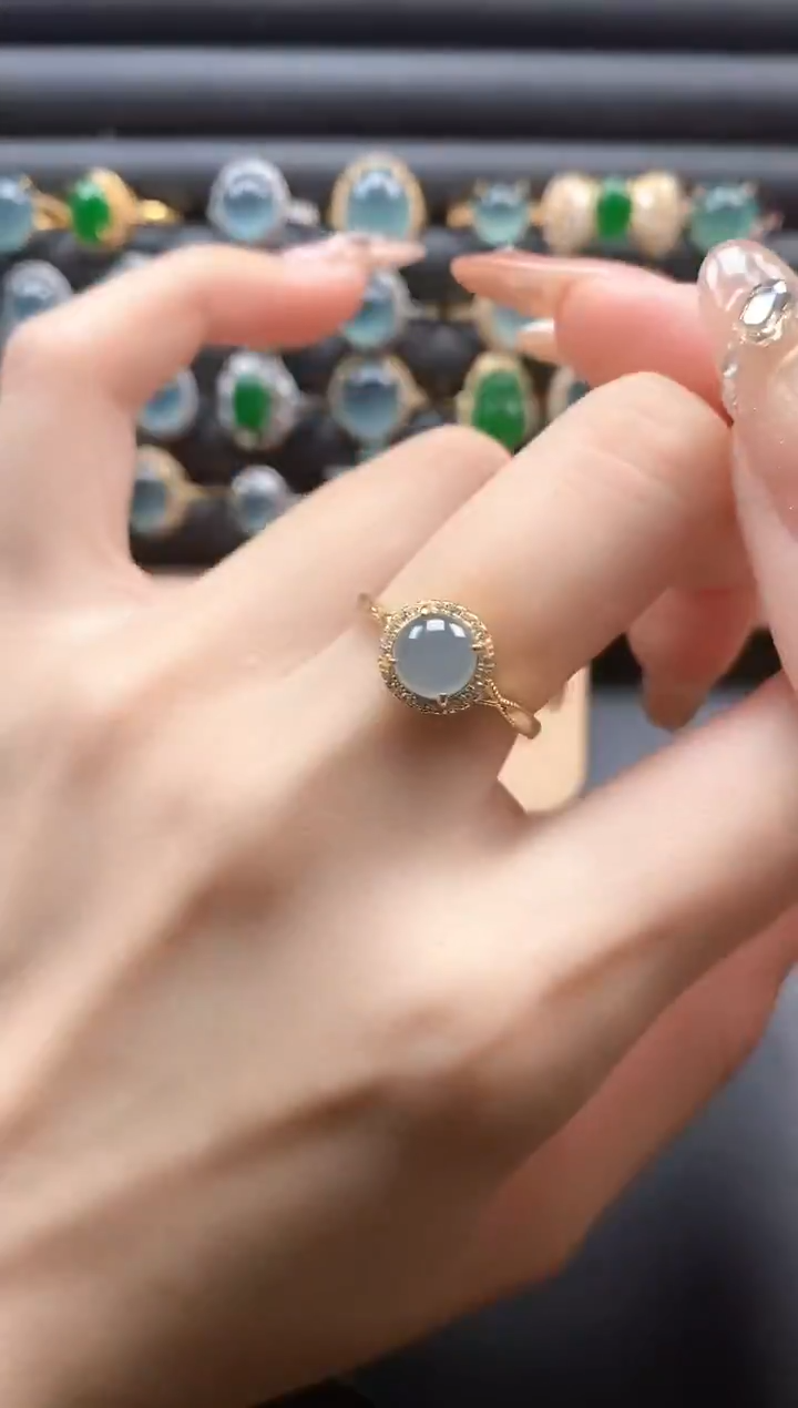 银S925镶嵌戒指翡翠51511