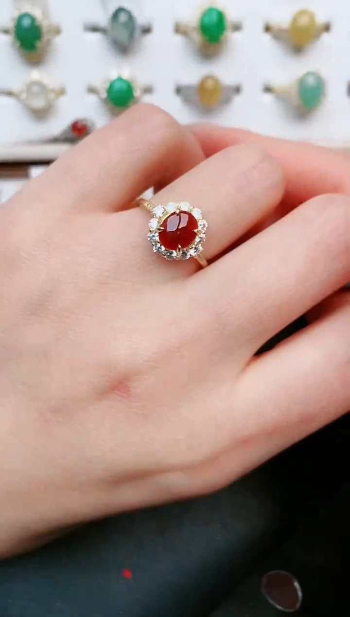 【闪购商品】翡翠戒指银S925镶嵌....