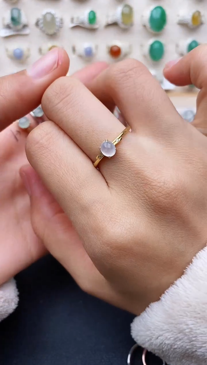 【闪购商品】翡翠戒指银S925镶嵌缅甸翡翠