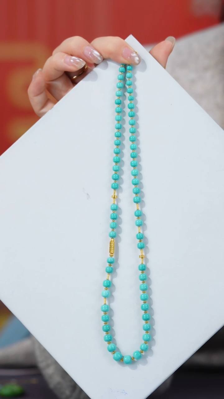 【闪购商品】绿松石项链18K金镶嵌1