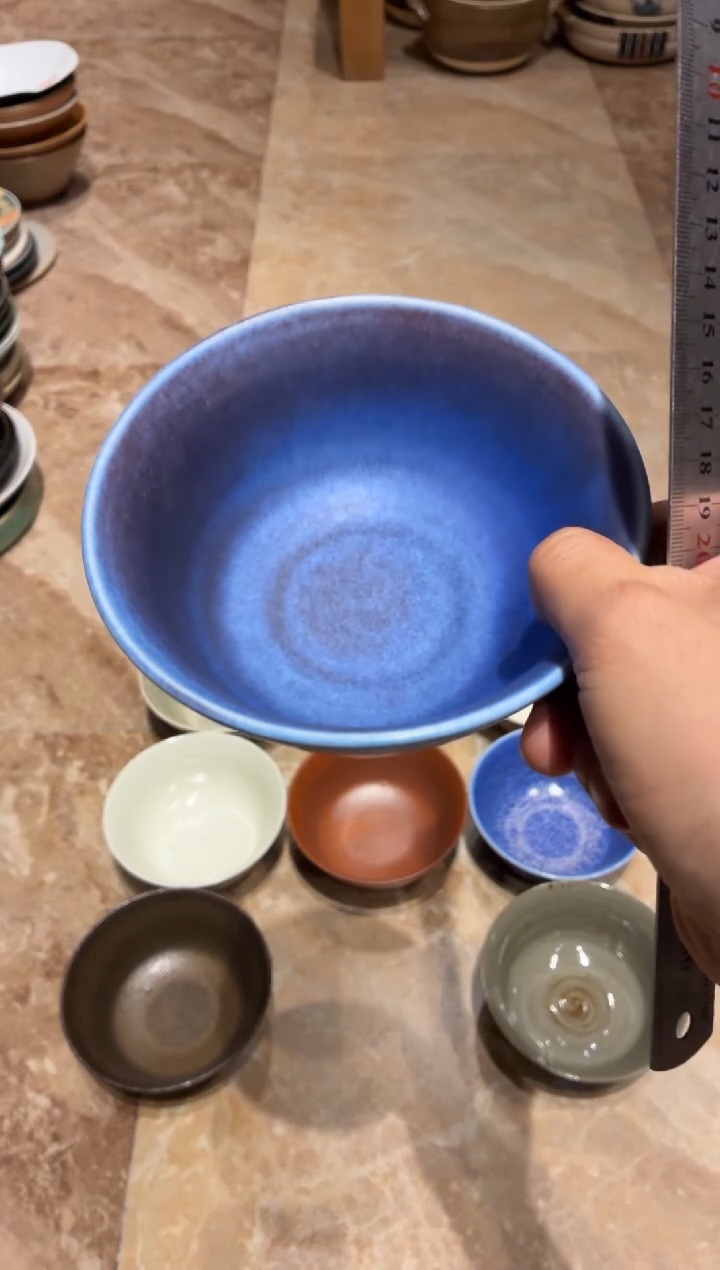 瓷片蛋***玩940汝蓝马蹄碗2个