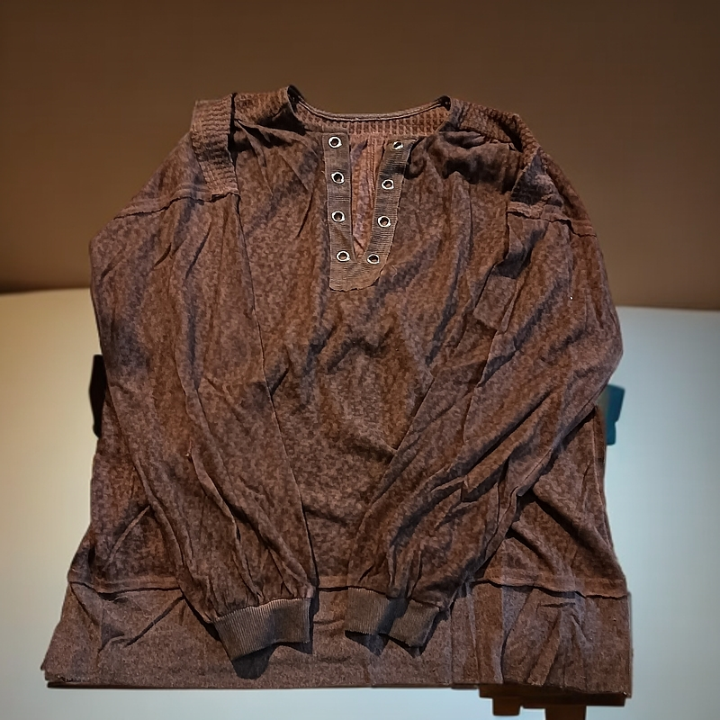 咖色做旧薄款小衫