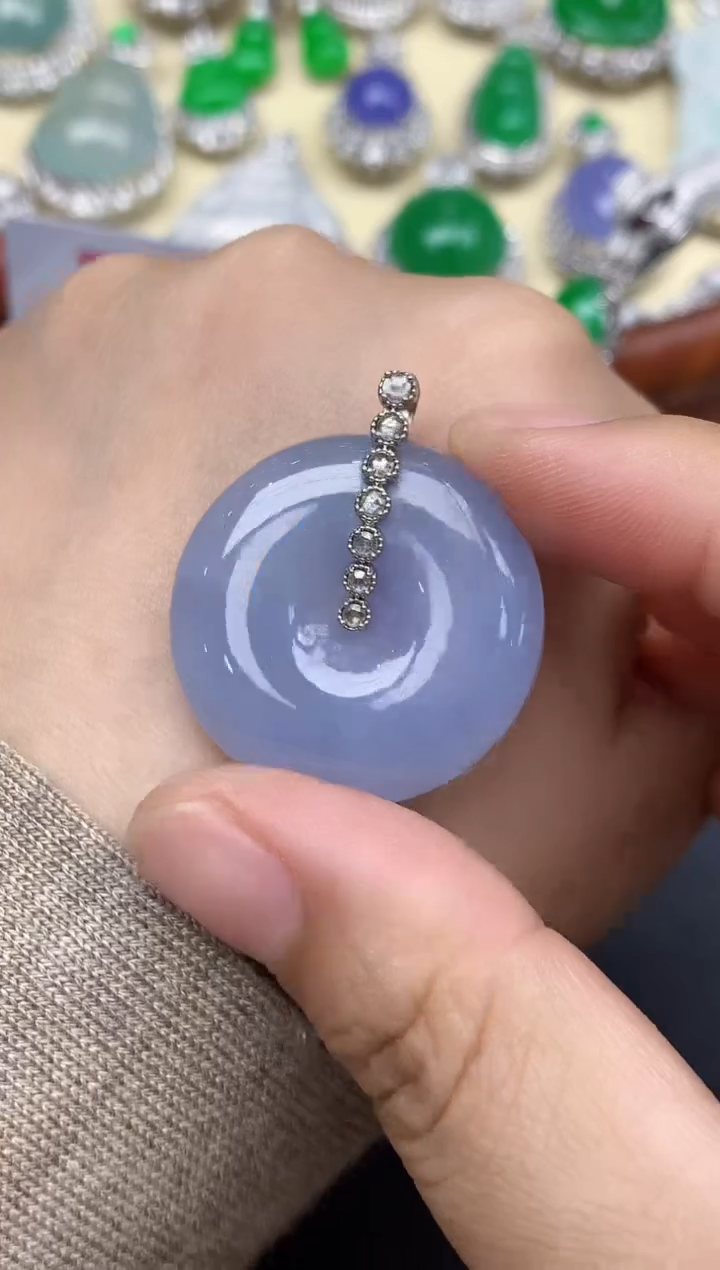 颈饰18K金镶嵌翡翠251-中国好珍宝