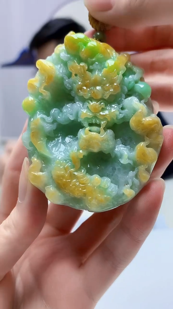 【闪购商品】定制翡翠未镶嵌5152zm-毛货挂件龙牌133