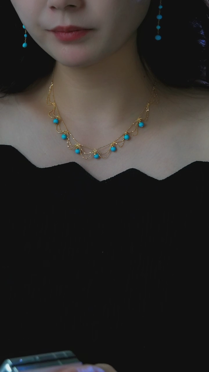 【闪购商品】绿松石项链银S925镶嵌发货一件