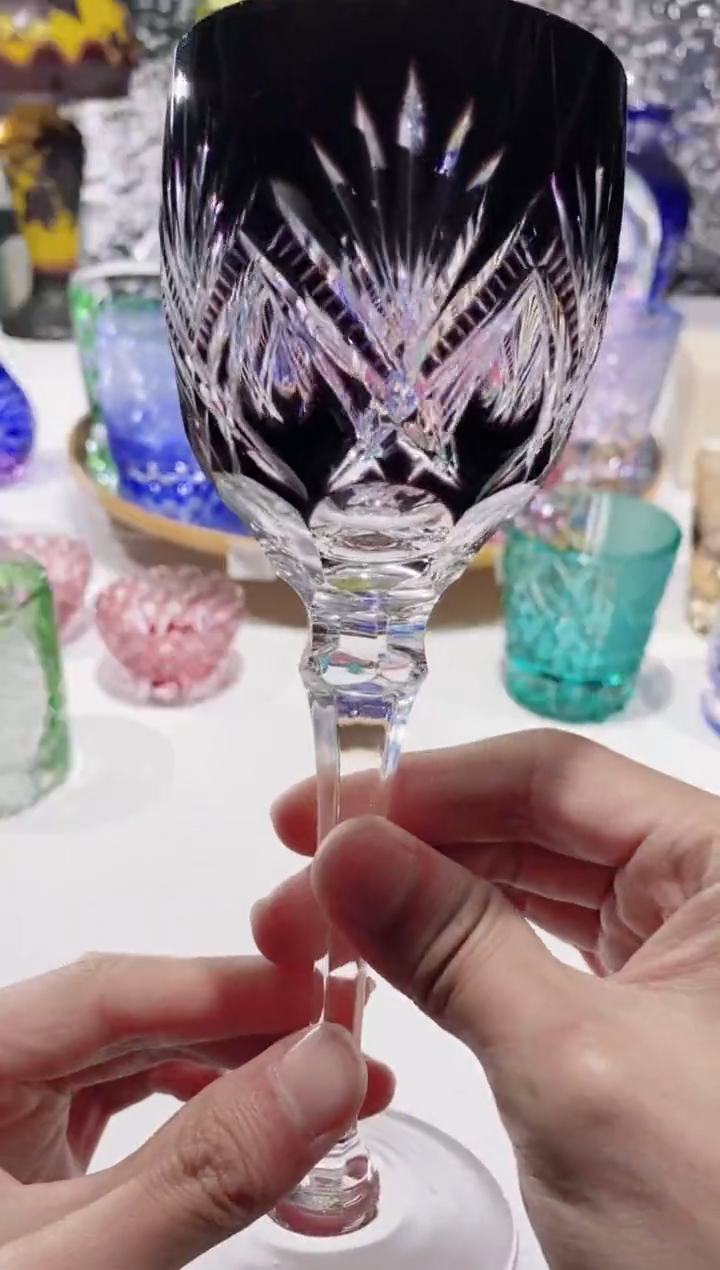 【闪购商品】水晶玻璃无手柄款高脚杯水晶黑