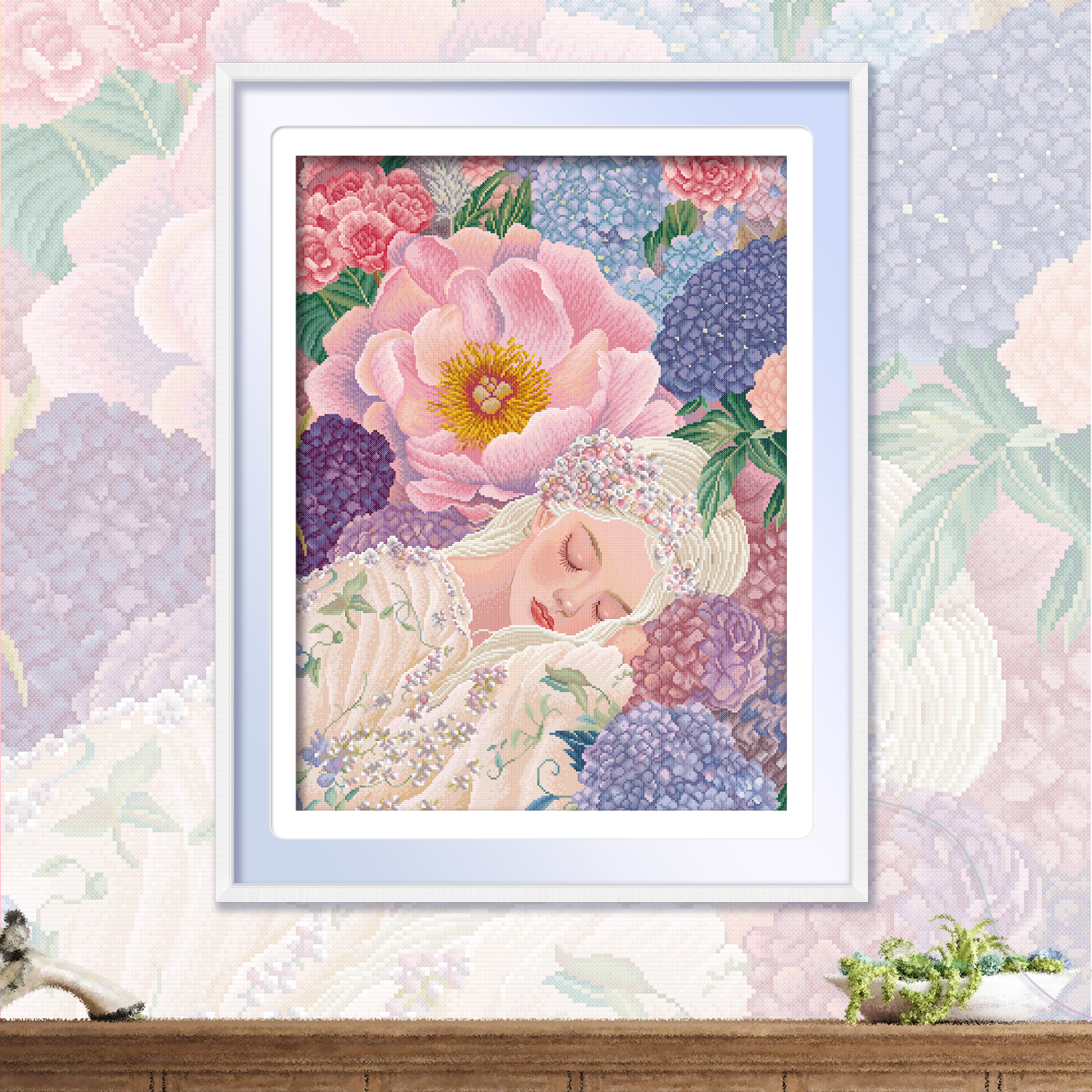 ks十字绣温柔可人客厅卧室挂画自己绣手工DIY套件棉线新款好绣