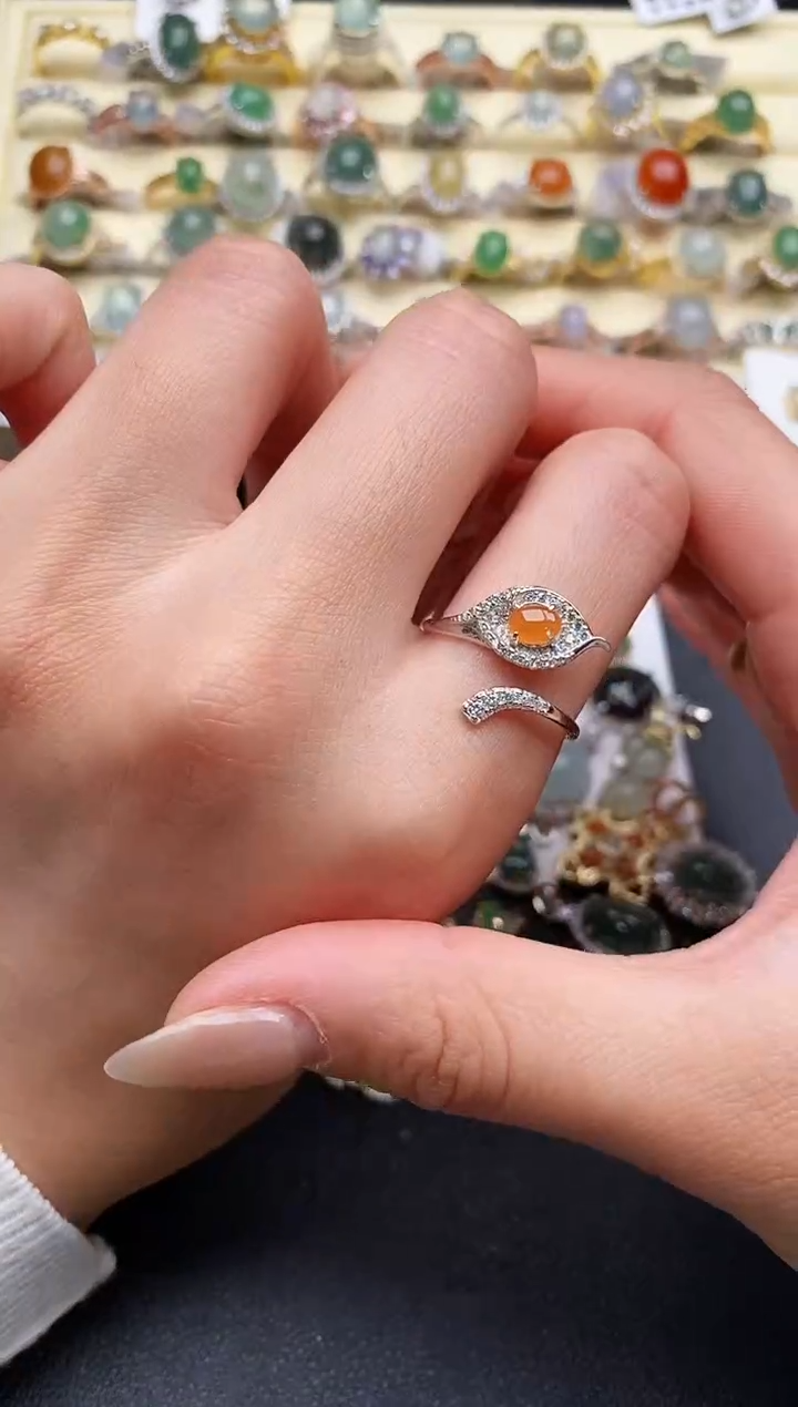 【闪购商品】翡翠戒指银S925镶嵌44444444+7